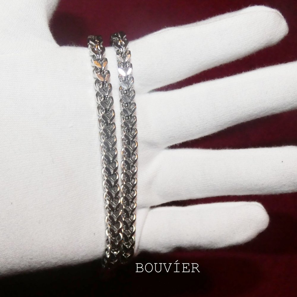 18K Solid White Gold 6mm Franco Chain - Picture 2 of 2